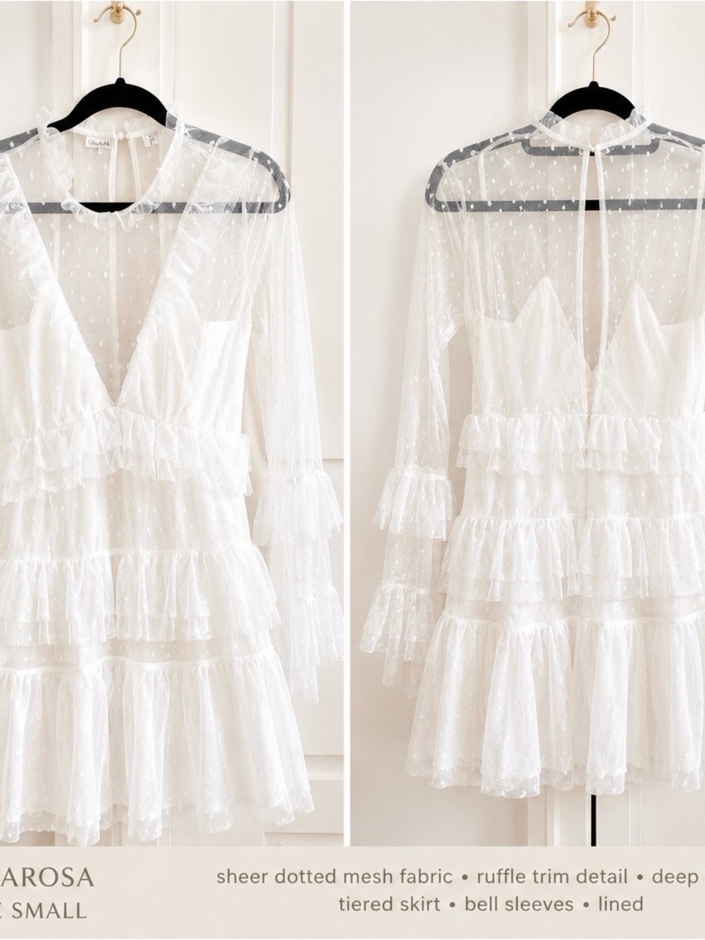 Tularosa White Sheer Ruffled Mini Dress - Picture 2 of 5
